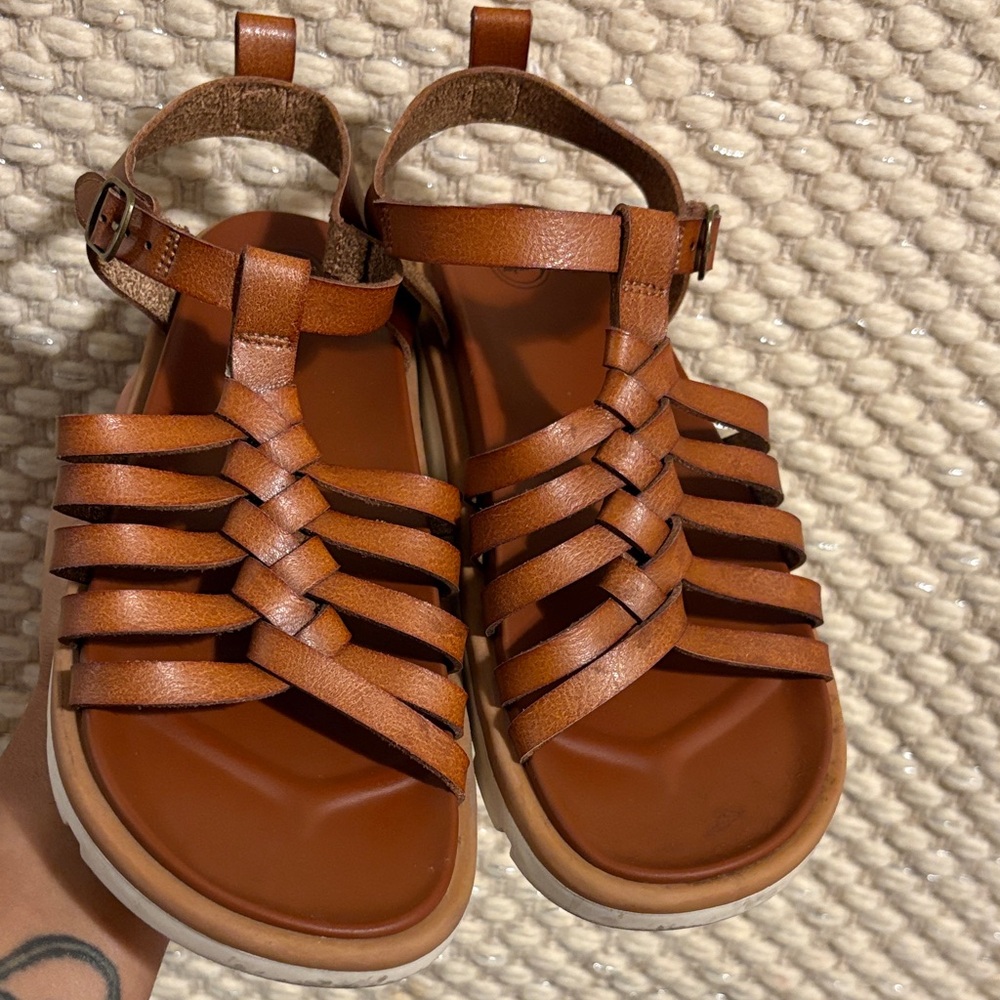 Casual Brown Leather Sandals
